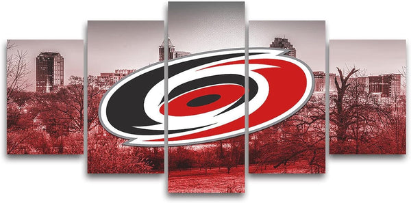 Carolina Hurricanes Hockey NHL Sports Team 5 Piece Canvas Wall Art Painting Wallpaper Poster Picture Print Photo Decor