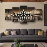 New Orleans Saints Bourbon Street NFL Football Team 5 Piece Canvas Wall Art Painting Wallpaper Poster Picture Print Photo Decor