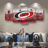 Carolina Hurricanes Hockey NHL Sports Team 5 Piece Canvas Wall Art Painting Wallpaper Poster Picture Print Photo Decor