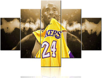 Kobe Bryant #24 Los Angeles Lakers LA Basketball Sports NBA 5 Piece Canvas Wall Art Painting Wallpaper Poster Picture Print Photo Decor