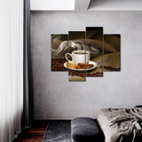 Coffee & Beans 4 Piece Canvas Wall Art Painting Wallpaper Poster Picture Print Photo Decor