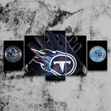 NFL Football Team Tennessee Titans Logo 5 Piece Canvas Wall Art Painting Wallpaper Poster Picture Print Photo Decor