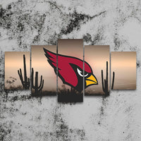 NFL American Football Team Logo Arizona City Cardinals 5 Piece Canvas Wall Art Painting Wallpaper Poster Picture Print Photo Decor