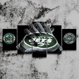 New York Jets Gloves NFL Football Team Logo 5 Piece Canvas Wall Art Painting Wallpaper Poster Picture Print Photo Decor