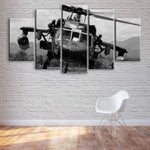 Black Hawk Helicopter Military Army 5 Piece Canvas Wall Art Painting Wallpaper Poster Picture Print Photo Decor