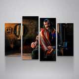 Gangs Of New York Bill The Butcher Daniel Day Lewis 4 Piece Canvas Wall Art Painting Wallpaper Poster Picture Print Photo Decor