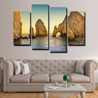 Beautiful Cabo San Lucas Mexico Arch 4 Piece Canvas Wall Art Painting Wallpaper Poster Picture Print Photo Decor