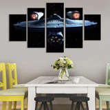 Star Trek Enterprise Spaceship 5 Piece Canvas Wall Art Painting Wallpaper Poster Picture Print Photo Decor