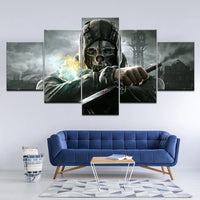 Dishonored 2 Corvo Attano 5 Piece Canvas Wall Art Painting Wallpaper Poster Picture Print Photo Decor