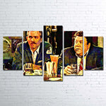 Cheers TV Show George Wendt & John Ratzenberger 5 Piece Canvas Wall Art Painting Wallpaper Poster Picture Print Photo Decor