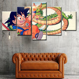 Dragon Ball Z Goku and Shenron Anime Lovers 5 Piece Canvas Wall Art Painting Wallpaper Poster Picture Print Photo Decor