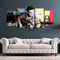 Elvis Presley Military Era Guitar Session 5 Piece Canvas Wall Art Painting Wallpaper Poster Picture Print Photo Decor