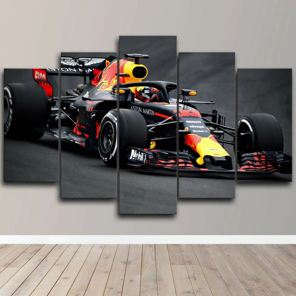 F1 Formula 1 Racing Sports Car 5 Piece Canvas Wall Art Painting Wallpaper Poster Picture Print Photo Decor