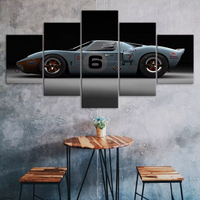 Ford GT40 Sports Racing Car 5 Piece Canvas Wall Art Painting Wallpaper Poster Picture Print Photo Decor