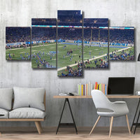 NFL Football Team Detroit Lions Ford Field Stadium 5 Piece Canvas Wall Art Painting Wallpaper Poster Picture Print Photo Decor