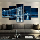 George Washington Bridge NYC New York City USA 5 Piece Canvas Wall Art Painting Wallpaper Poster Picture Print Photo Decor