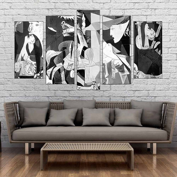 Picasso Guernica 5 Piece Canvas Wall Art Painting Wallpaper Poster Picture Print Photo Decor