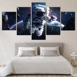 Astronaut Floating In Space 5 Piece Canvas Wall Art Painting Wallpaper Poster Picture Print Photo Decor