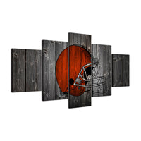 Cleveland Browns American Football Team Logo 5 Piece Canvas Wall Art Painting Wallpaper Poster Picture Print Photo Decor