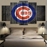 Chicago Cubs Baseball Sports team Logo MLB 5 Piece Canvas Wall Art Painting Wallpaper Poster Picture Print Photo Decor