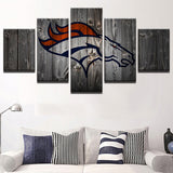 Denver Broncos NFL American Football Team 5 Piece Canvas Wall Art Painting Wallpaper Poster Picture Print Photo Decor