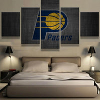 Indiana Pacers NBA Basketball Sports Team Logo 5 Piece Canvas Wall Art Painting Wallpaper Poster Picture Print Photo Decor