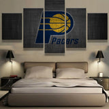 Indiana Pacers NBA Basketball Sports Team Logo 5 Piece Canvas Wall Art Painting Wallpaper Poster Picture Print Photo Decor