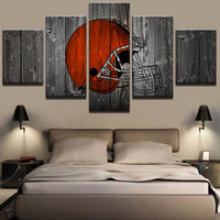 Cleveland Browns American Football Team Logo 5 Piece Canvas Wall Art Painting Wallpaper Poster Picture Print Photo Decor