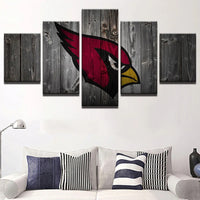 Arizona Cardinals NFL American Football Team Logo 5 Piece Canvas Wall Art Painting Wallpaper Poster Picture Print Photo Decor