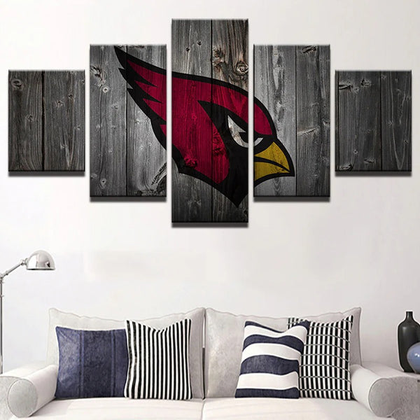 Arizona Cardinals NFL American Football Team Logo 5 Piece Canvas Wall Art Painting Wallpaper Poster Picture Print Photo Decor