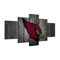 Arizona Cardinals NFL American Football Team Logo 5 Piece Canvas Wall Art Painting Wallpaper Poster Picture Print Photo Decor