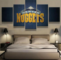 Denver Nuggets Basketball NBA Sports Team 5 Piece Canvas Wall Art Painting Wallpaper Poster Picture Print Photo Decor