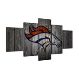 Denver Broncos NFL American Football Team 5 Piece Canvas Wall Art Painting Wallpaper Poster Picture Print Photo Decor