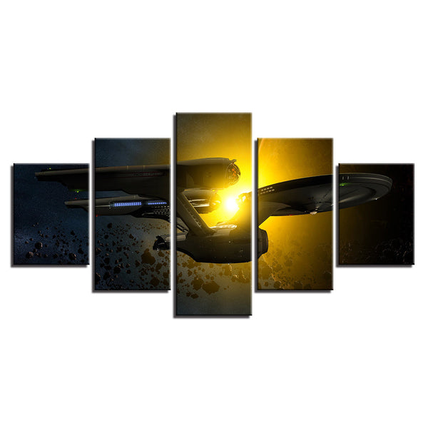 Sunlight Star Trek Enterprise Movie 5 Piece Canvas Wall Art Painting Wallpaper Poster Picture Print Photo Decor