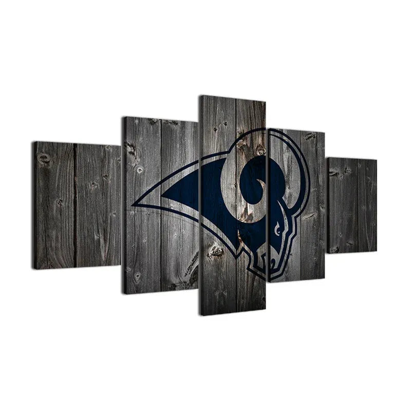 NFL American Football Team Los Angeles Rams Logo 5 Piece Canvas Wall A ...