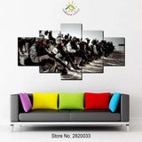 Tactical Soldier Marines Kneeling Patriotic Military 5 Piece Canvas Wall Art Painting Wallpaper Poster Picture Print Photo Decor