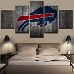 NFL Buffalo Bills American Football Sports Team Logo 5 Piece Canvas Wall Art Painting Wallpaper Poster Picture Print Photo Decor