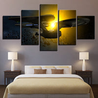 Sunlight Star Trek Enterprise Movie 5 Piece Canvas Wall Art Painting Wallpaper Poster Picture Print Photo Decor