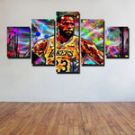 LeBron James Los Angeles Lakers Basketball NBA 5 Piece Canvas Wall Art Painting Wallpaper Poster Picture Print Photo Decor