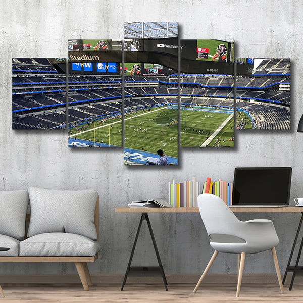 NFL Football Los Angeles Chargers SoFi Stadium 5 Piece Canvas Wall Art Painting Wallpaper Poster Picture Print Photo Decor