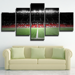 Manchester United Night Old Trafford Stadium Sir Alex Ferguson Stand 5 Piece Canvas Wall Art Painting Wallpaper Poster Picture Print Photo Decor