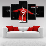 Manchester United Cristiano Ronaldo Red Legend CR7 5 Piece Canvas Wall Art Painting Wallpaper Poster Picture Print Photo Decor