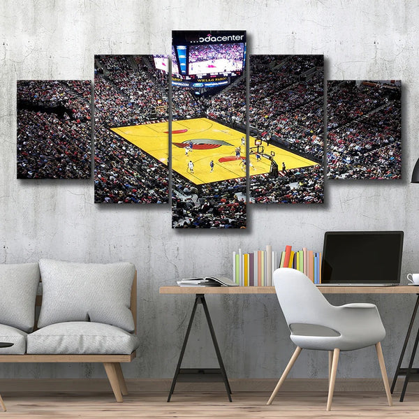Portland Trail Blazers Moda Center Stadium Basketball Game 5 Piece Canvas Wall Art Painting Wallpaper Poster Picture Print Photo Decor