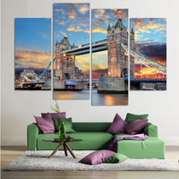 London Tower Bridge 4 Piece Canvas Wall Art Painting Wallpaper Poster Picture Print Photo Decor