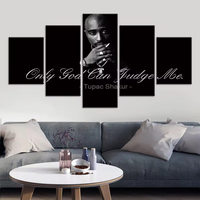 Tupac Shakur Only God Can Judge Me 5 Piece Canvas Wall Art Painting Wallpaper Poster Picture Print Photo Decor