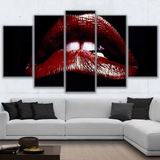 Rocky Horror Picture Show Lips 5 Piece Canvas Wall Art Painting Wallpaper Poster Picture Print Photo Decor