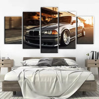 BMW E36 M3 Luxury Sports Car 5 Piece Canvas Wall Art Painting Wallpaper Poster Picture Print Photo Decor