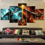 Mortal Kombat Video Game Final Fight 5 Piece Canvas Wall Art Painting Wallpaper Poster Picture Print Photo Decor