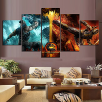 Mortal Kombat Video Game Final Fight 5 Piece Canvas Wall Art Painting Wallpaper Poster Picture Print Photo Decor