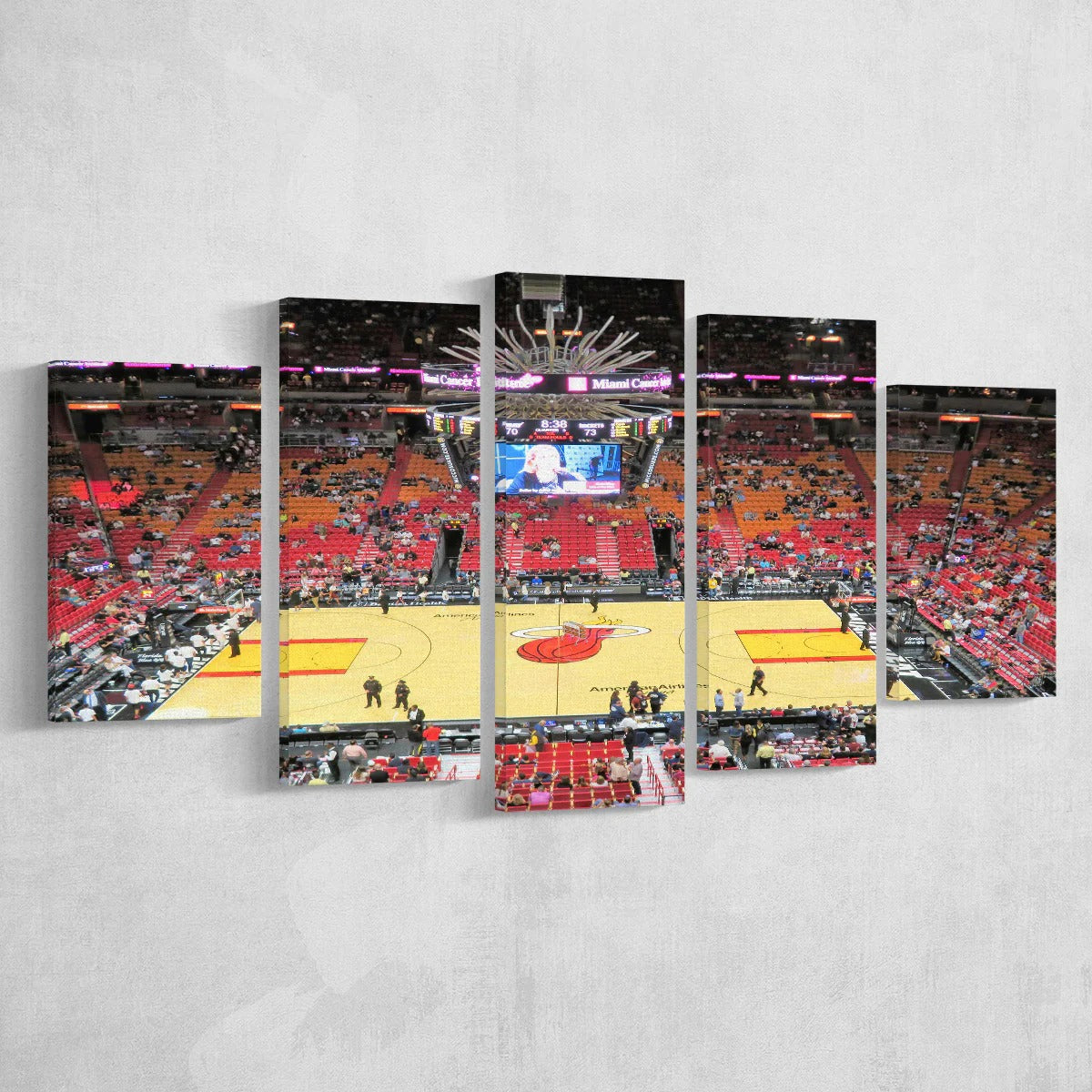 Miami Heat Stadium NBA Basketball Arena Panoramic 5 Piece Canvas Wall ...